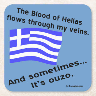 Blood of Hellas & Ouzo Underlägg Papper Kvadrat