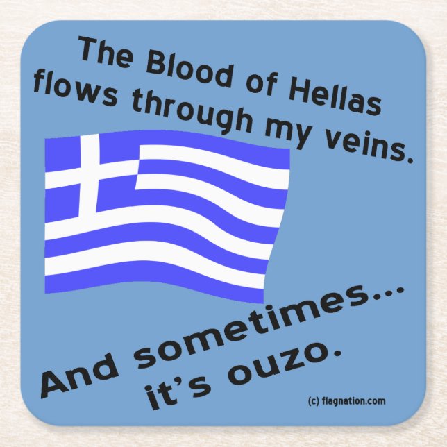 Blood of Hellas & Ouzo Underlägg Papper Kvadrat (Framsidan)