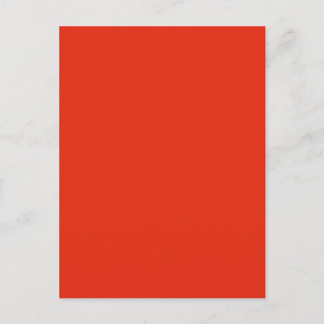 Blood Orange Red Solid Trend Färg Background Vykort (Framsida)