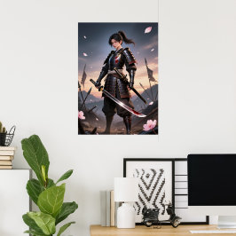 Blood Petals - Black Samurai Poster