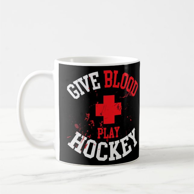 Blood Play Hockey Enforcer Player Goon Gift Kaffemugg (Vänster)