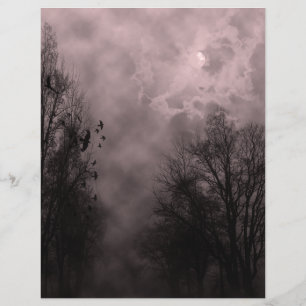 Blood Red Haunted Himlar med Ravens