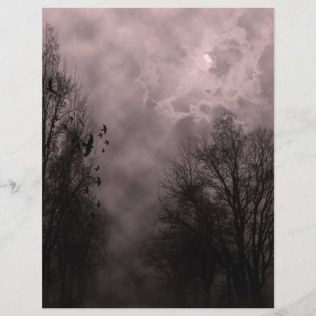 Blood Red Haunted Himlar med Ravens (Framsida)