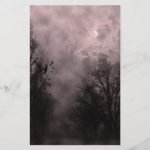 Blood Red Haunted Himlar med Ravens Brevpapper