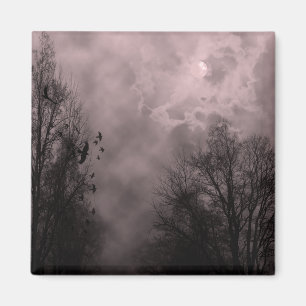 Blood Red Haunted Himlar med Ravens Magnet