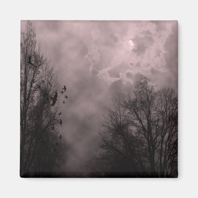 Blood Red Haunted Himlar med Ravens Magnet (Framsidan)