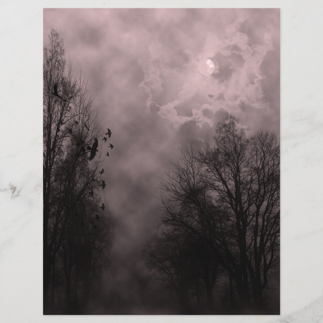 Blood Red Haunted Himlar med Ravens Reklamblad (Framsidan)