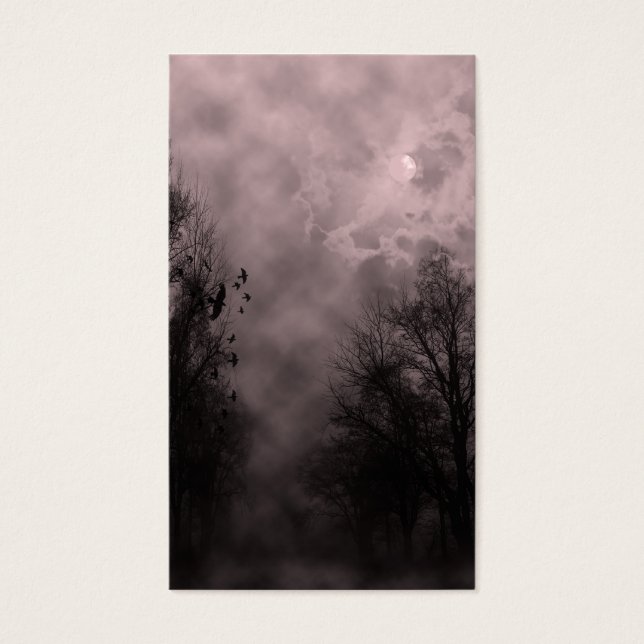 Blood Red Haunted Himlar med Ravens Visitkort (Framsidan)