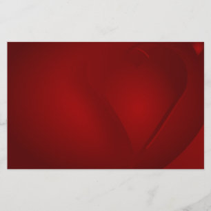 Blood Red Hearts Stationery Brevpapper
