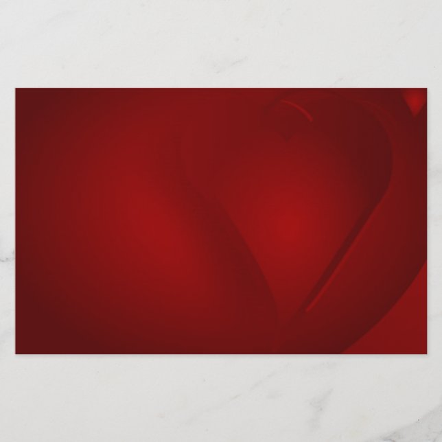 Blood Red Hearts Stationery Brevpapper (Framsida)