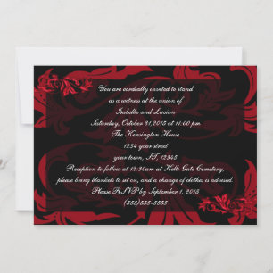 Blood Red Vampire Damask Goth Bröllop Inbjudningar