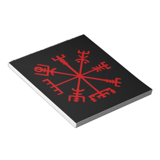 Blood Red Vegvísir (Viking Compass) Anteckningsblock (Vinklad)