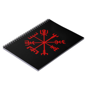 Blood Red Vegvísir (Viking Compass) Anteckningsbok