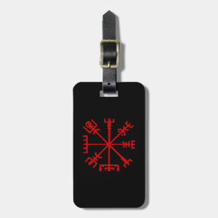 Blood Red Vegvísir (Viking Compass) Bagagebricka