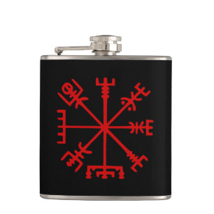 Blood Red Vegvísir (Viking Compass) Fickplunta