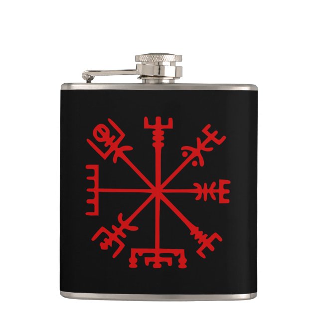 Blood Red Vegvísir (Viking Compass) Fickplunta (Framsidan)