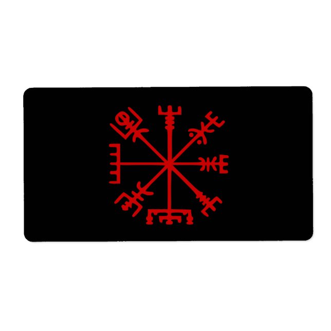 Blood Red Vegvísir (Viking Compass) Fraktsedel (Framsidan)