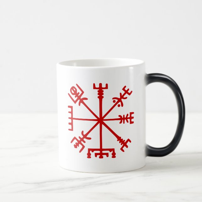 Blood Red Vegvísir (Viking Compass) Magisk Mugg (Höger)