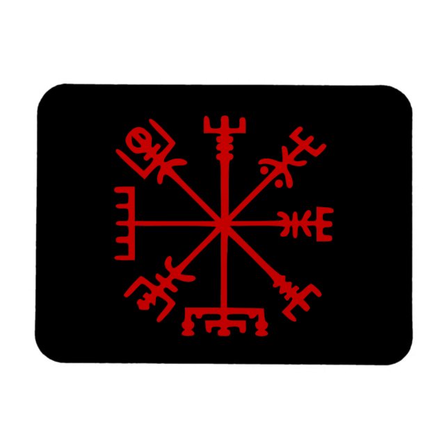 Blood Red Vegvísir (Viking Compass) Magnet (Horisontell)