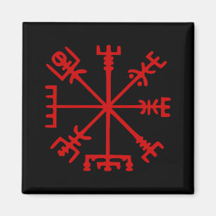 Blood Red Vegvísir (Viking Compass) Magnet