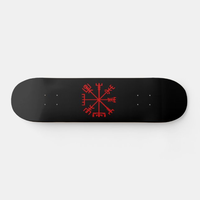 Blood Red Vegvísir (Viking Compass) Mini Skateboard Bräda 18,5 Cm (Horz)