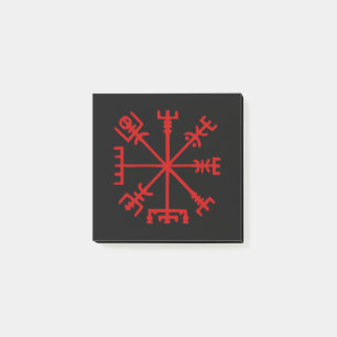 Blood Red Vegvísir (Viking Compass) Post-it Block