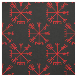 Blood Red Vegvísir (Viking Compass) Tyg