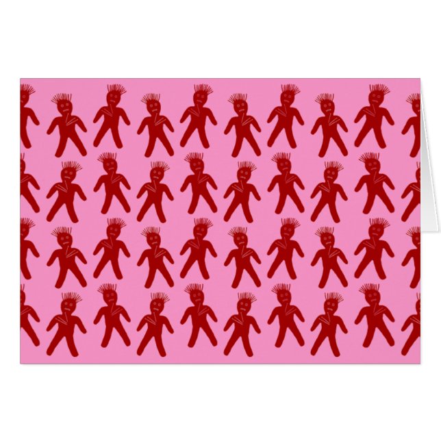 Blood Red Voodoo Doll Hälsningskort (Framsidan Horizontal)