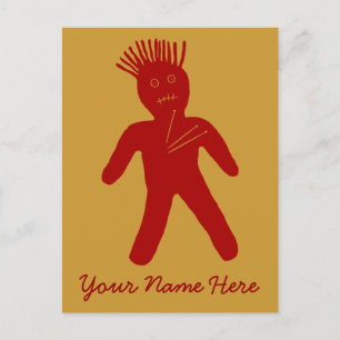 Blood Red Voodoo Doll Vykort
