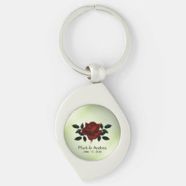 Blood Ro Goth Bröllopsfest Gift Grönt Swirl Silverfärgad Nyckelring