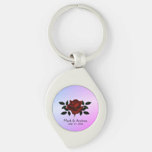 Blood Ro Goth Bröllopsfest Gift Lila Swirl Silverfärgad Nyckelring