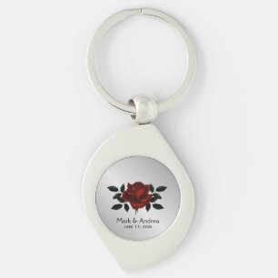 Blood Ro Goth Bröllopsfest GIft Swirl Silverfärgad Nyckelring