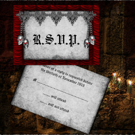 Blood Ro och Silke Red Gothic Bröllop OSA Kort