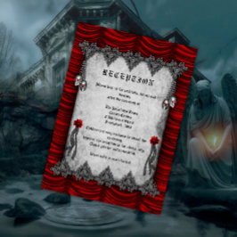 Blood Ro och Silke Red Gothic bröllopsmottagning Tilläggskort