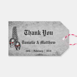 Blood Ro och Silke Red gotiic Bröllop Tack Presentetikett