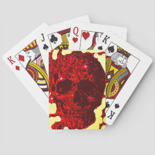 Blood Röd ros Skull Carved - Casinokort