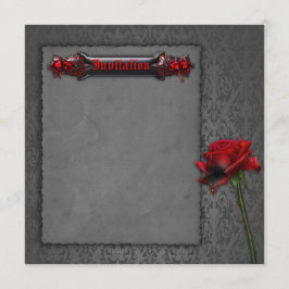 Blood Rose gotiskt bröllopsinbjudan Inbjudningar