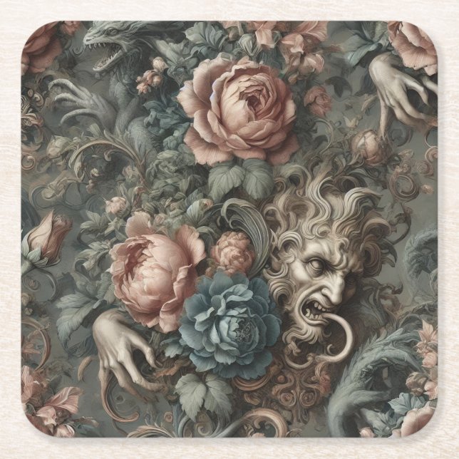 Blood Shadows Ritual – Gothic Victorian Underlägg Papper Kvadrat (Framsidan)