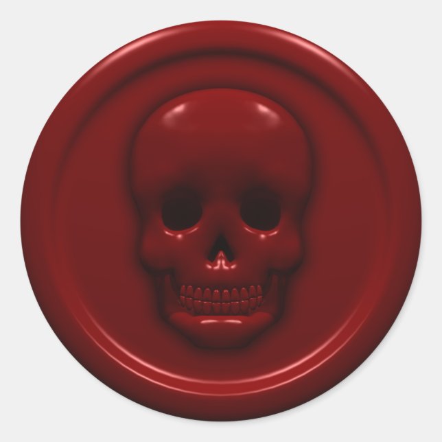Blood Skull Runt Klistermärke (Framsida)