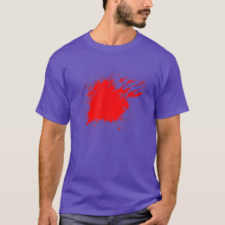 Blood Splatter Lazy Halloween Costume Scary Spooky T Shirt