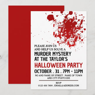 Blood Splatter, Murder Myasty Halloween fest Inbjudningar