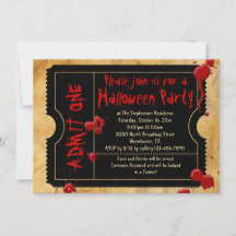Blood Splatter Vintage Halloween fest Biljett