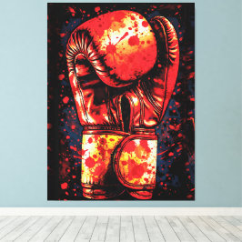 Blood-Splattered Red Boxing Gloves Dramatic Art Canvastryck