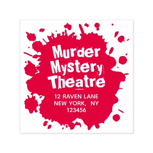 Blood Stain Blot - Halloween Returadress Självfärgande Stämpel (Design)