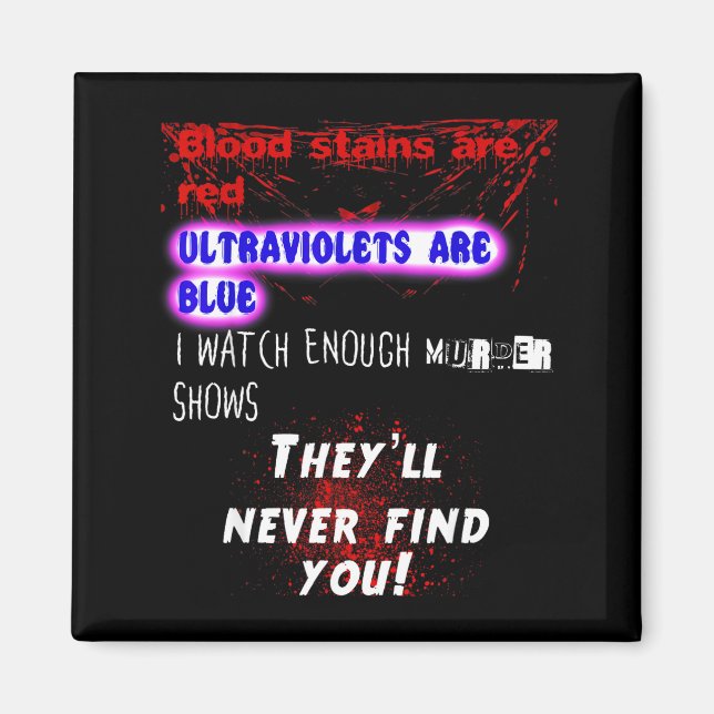 Blood Stains Are Red Ultraviolets Blue Theyll Neve Magnet (Framsidan)