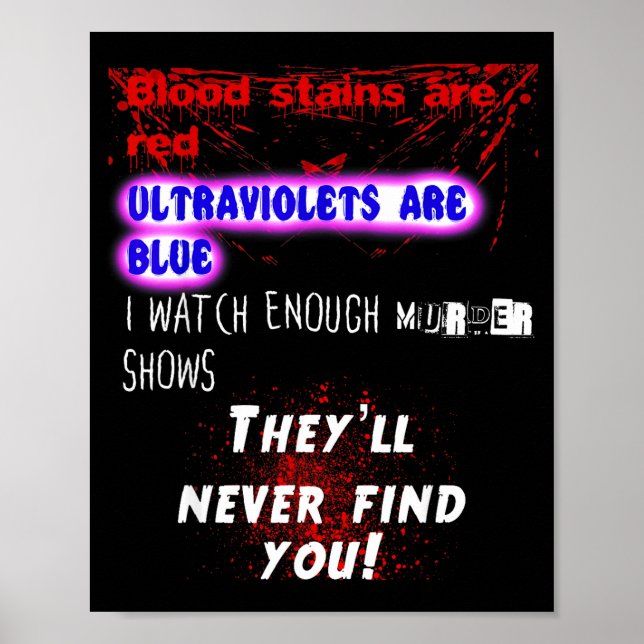 Blood Stains Are Red Ultraviolets Blue Theyll Neve Poster (Framsidan)