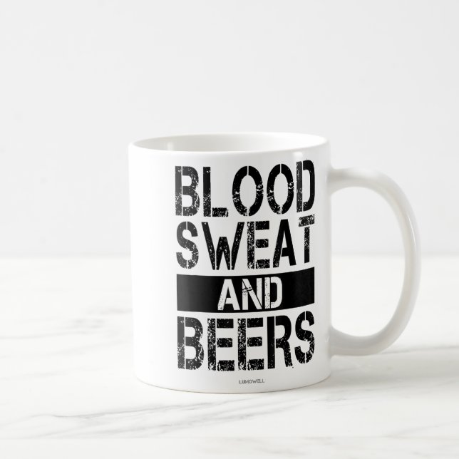 Blood Sweat And Beers - Fitness Gym Motivational S Kaffemugg (Höger)