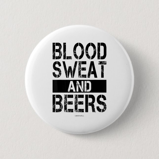 Blood Sweat And Beers - Fitness Gym Motivational S Knapp (Framsida)