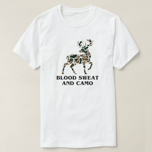 Blood Sweat and Camo | Hjort Hunting T Shirt (Design framsida)