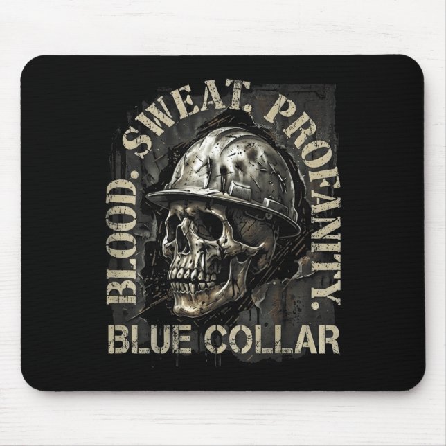 Blood Sweat Profanity Construction Worker Skull Bl Musmatta (Framsidan)